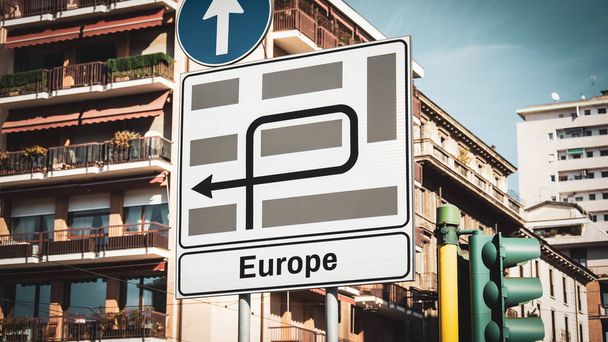 Sinal de rua para a Europa
 - Foto, Imagem