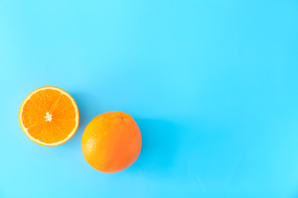 Sweet oranges on color background - Photo, Image