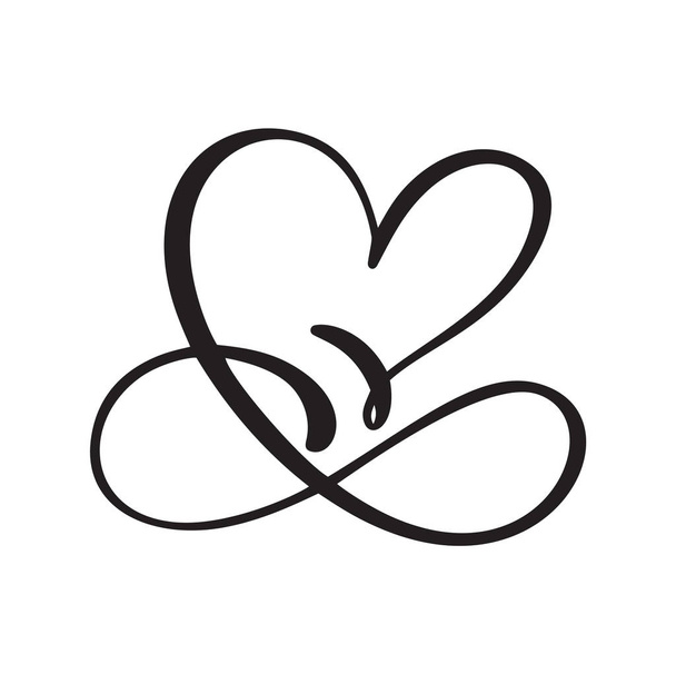 heart love sign logo. Design florieren Element für Valentinskarte. Vektorillustration. unendlich romantische Symbolhochzeit. Vorlage für T-Shirt, Karte, Poster - Vektor, Bild