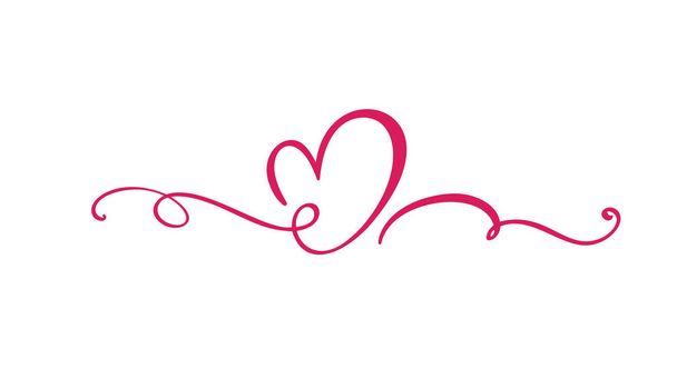 Heart love sign logo. Design flourish element valentine card for divider. Vector illustration. Infinity Romantic symbol wedding. Template for t shirt, card, poster - Vector, Image