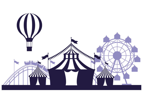 Festival du cirque décors équitables couleurs bleu et blanc
 - Vecteur, image