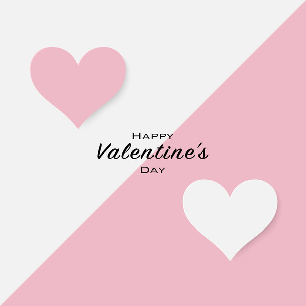 Glückliche Valentinstag-Grußkarte mit zerschnittenen Herzen - Vektor, Bild