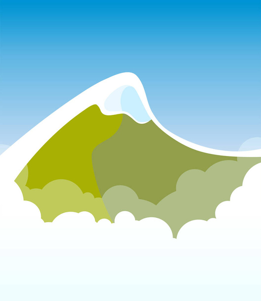 Путешествие в Альпы, ландшафт альпийских гор
 - Вектор,изображение