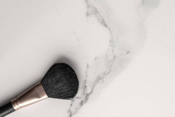 Make-up and cosmetics products on marble, flatlay background - Foto, afbeelding
