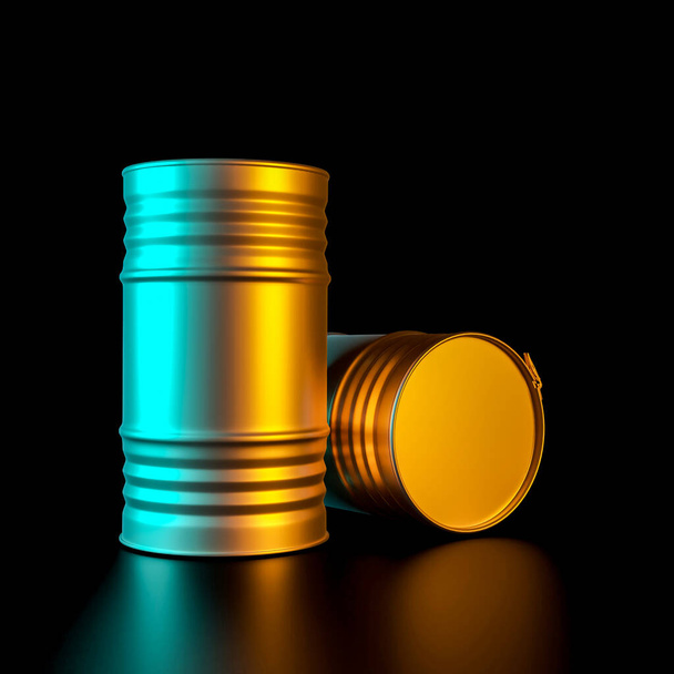3d render image of a pair of metal barrels - Valokuva, kuva