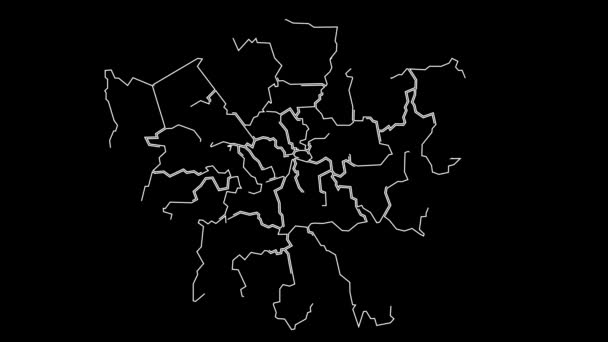 Greater London England Velká Británie Mapa obrysu animace - Záběry, video