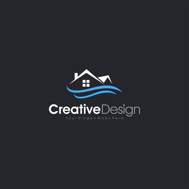 不動産ロゴマーク耐水性デザインベクトルEps 10文字のシンボルビジネス会社のベクトルアイコン - ベクター画像