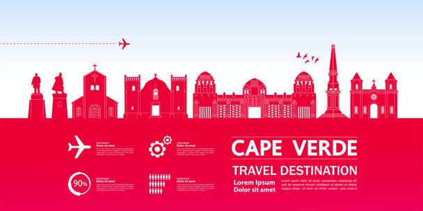 Cabo Verde viaje destino gran vector ilustración
.  - Vector, imagen