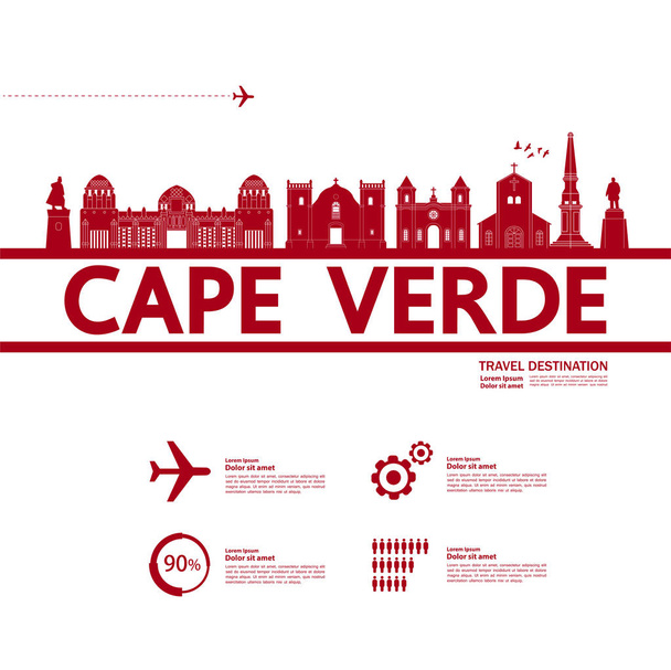 Capo Verde viaggi destinazione grand vector illustrazione
.  - Vettoriali, immagini