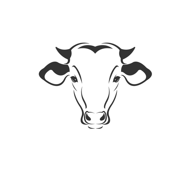 Vector of a cow head  Black and White Logo, Sign, Design. symbol - Vektör, Görsel