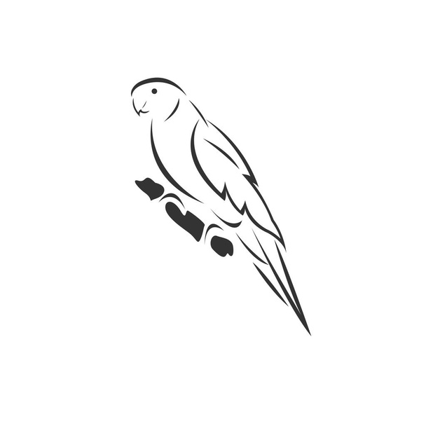 Διάνυσμα ενός εικονιδίου παπαγάλου στο ζώο Μαύρο και άσπρο λογότυπο, Sign, De - Διάνυσμα, εικόνα