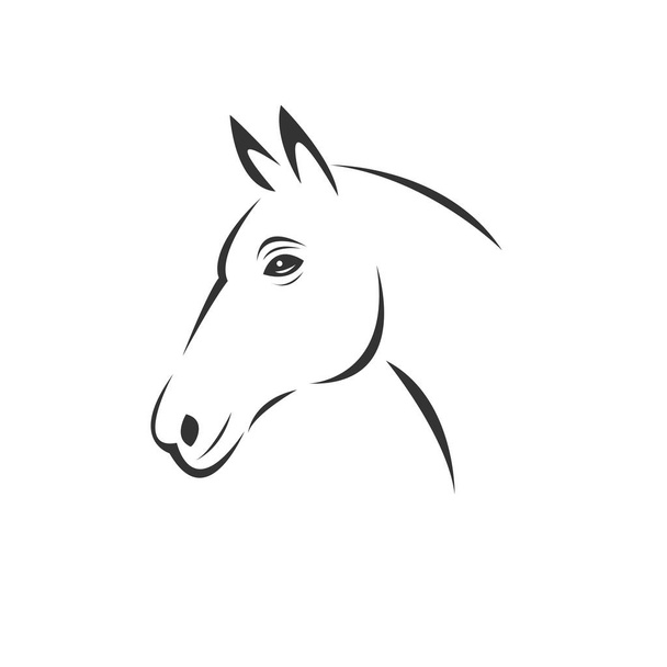 Vector del icono de cabeza de caballo a animal Logo en blanco y negro, signo
, - Vector, Imagen
