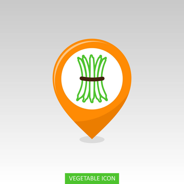 Icono de mapa plano de frijol verde. Vector vegetal
 - Vector, Imagen
