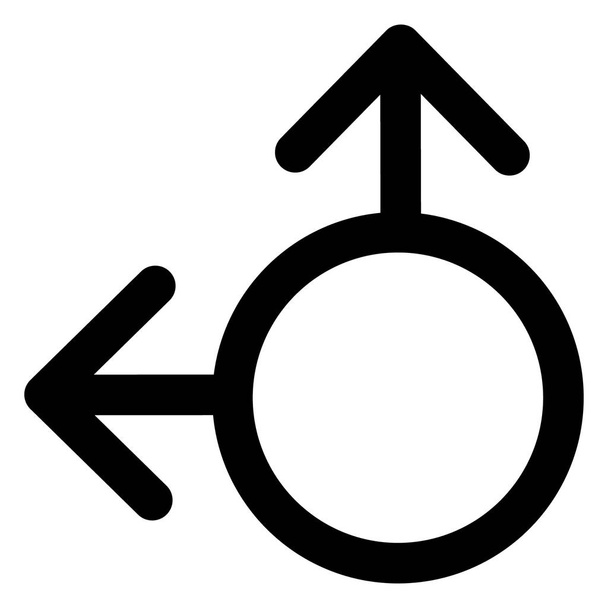 Gender, male Bold Vector Icon which can be easily edited or modified - Vektör, Görsel