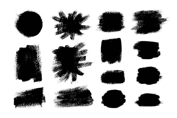 Verzameling van inkt Brush Strokes. Set van vector Grunge Brushes. Vuile texturen van banners, dozen, frames en elementen. - Vector, afbeelding