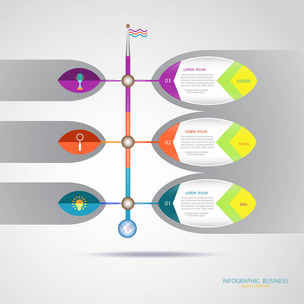Vector infografische template 3d met 3 stappen voor marketing. - Foto, afbeelding