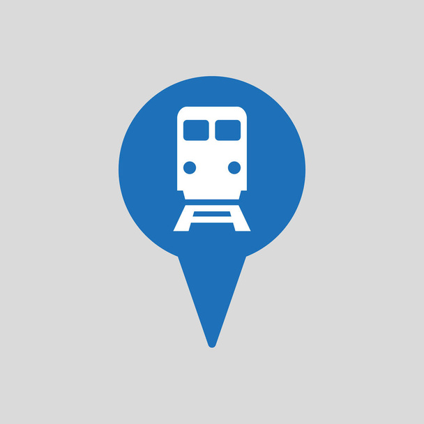 Icône de pointeur de carte de métro ou de gare sur fond gris
. - Vecteur, image