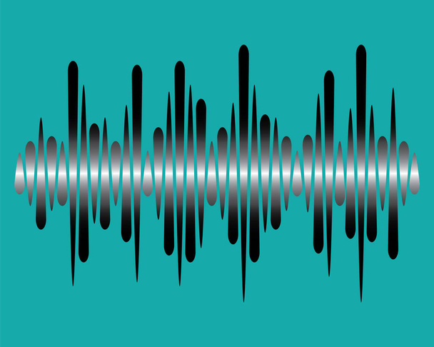 Белый-черный пульсовый музыкальный проигрыватель. Логотип аудио-монохромной волны
 - Фото, изображение