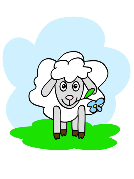 glückliche Schafe - Vektor, Bild