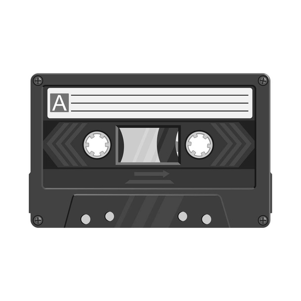 Geïsoleerd object van cassette en tape symbool. Grafiek van cassette en reel vector icoon voor stock. - Vector, afbeelding