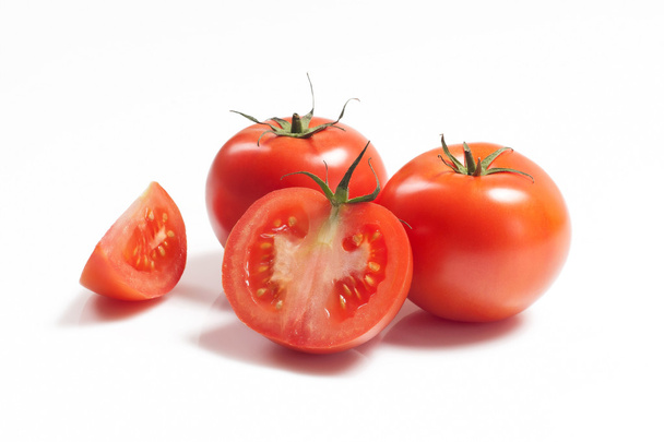 Several red tomato on white background - Photo, Image