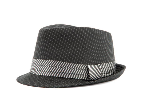 Černá Pánská klobouk izolovaných na bílém - Fotografie, Obrázek