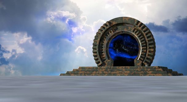 Space Gate into other world 3d rendering - Photo, Image
