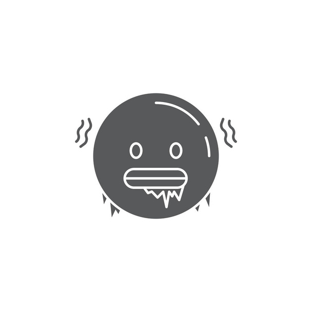 emoticonos congelación fría icono icono símbolo emoji aislado sobre fondo blanco
 - Vector, imagen