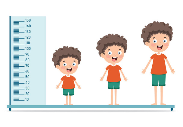 Medida de altura para niños pequeños
 - Vector, imagen