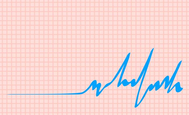 grafischer Hintergrund in einem Käfig in Form eines Kardiogramms oder Pulses - Vektor, Bild