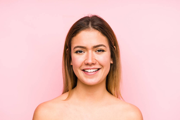 Young caucasian woman face close up isolated - Photo, Image