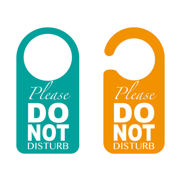 Hotel Door Hanger Tags, Messages - Please Do Not Disturb Sign - Vector, Imagen