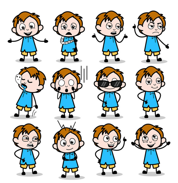 Comic Különböző Office Guy karakterek - Set of Concepts Vector beteg - Vektor, kép