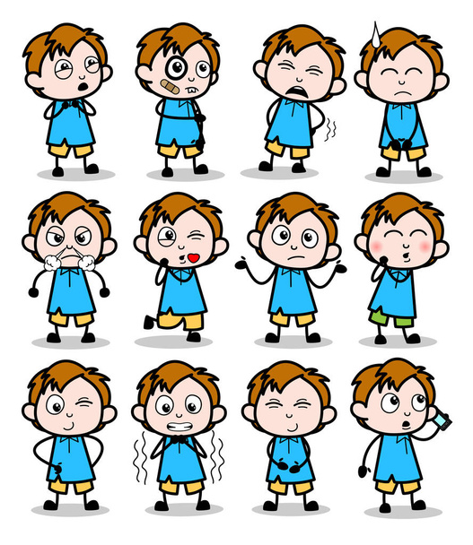 Cute Comic Office Guy - Set of Concepts Vector illustrations - Vector, Image