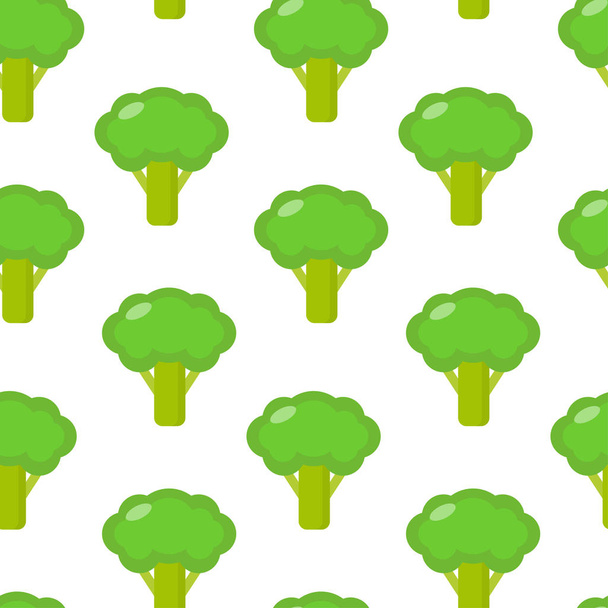 Seamless pattern with broccoli in flat style. Vector illustration. - Vecteur, image