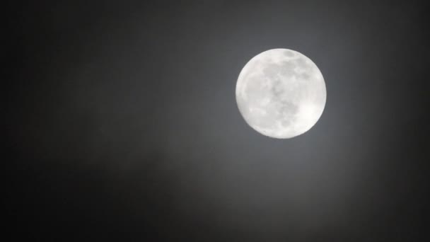 Pleine lune par nuit nuageuse. Nuages passant par la lune, tir en temps réel.Nuages passant par la lune la nuit. Pleine lune la nuit avec nuages en temps réel
. - Séquence, vidéo