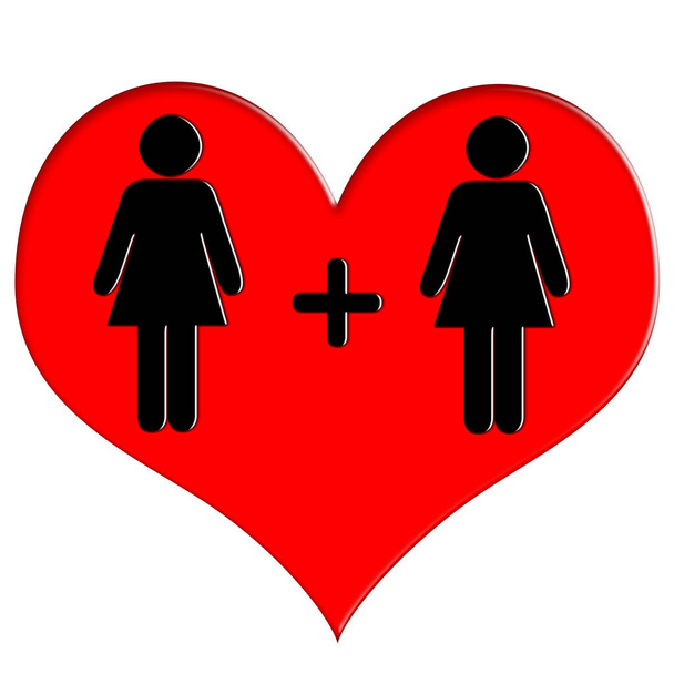 icona del cuore rosso donna e donna
 - Foto, immagini