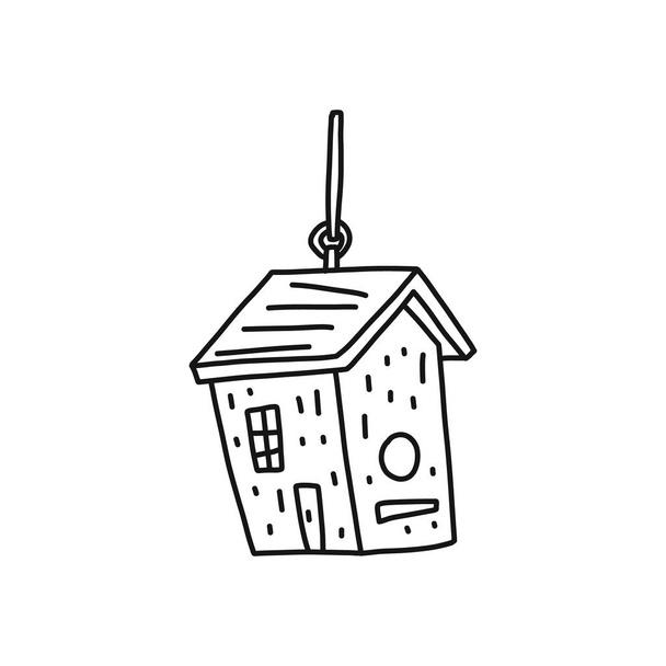 Informational poster birdhouse sketch hand drawn. - Vector, Image