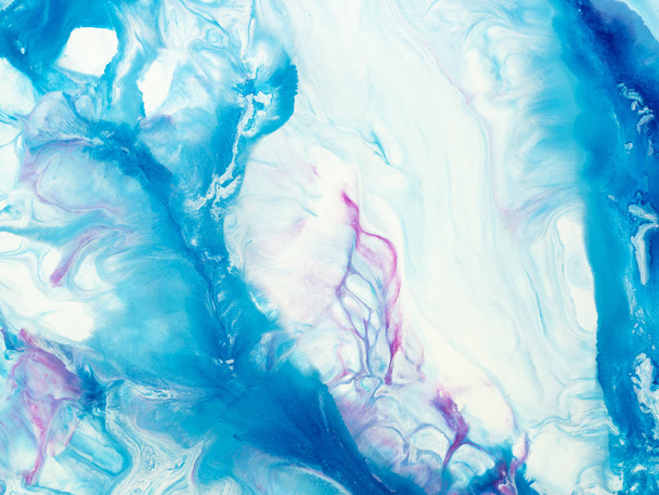Fondo pintado a mano abstracto creativo azul y rosa, mármol
  - Foto, Imagen