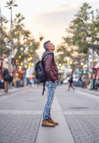 Young man with a backpack in Los Angeles - Photo, image