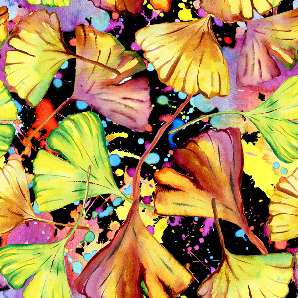 Ginkgo Biloba leaf fashion print Безшовний зразок - Фото, зображення