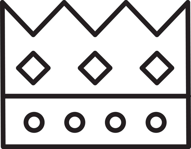 Ligne noire Roi couronne icône isolée sur fond blanc. Illustration vectorielle
 - Vecteur, image