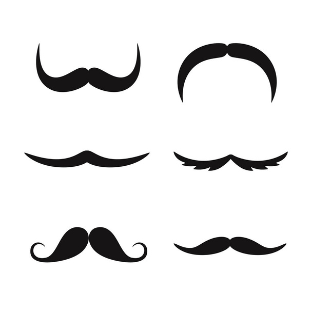 Set of mustaches isolated on white background. - Vector, Image