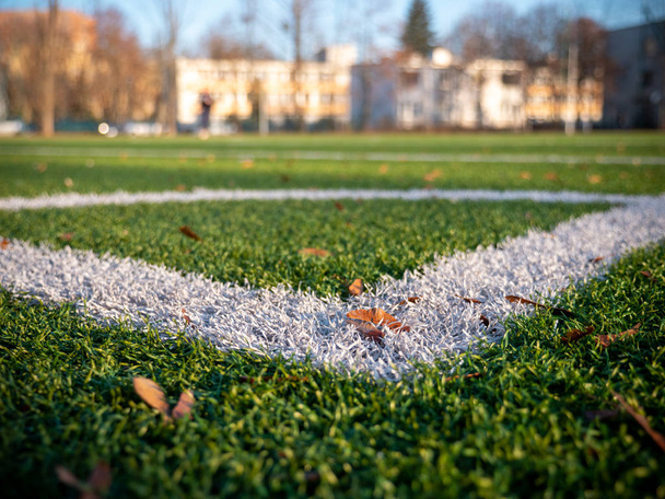 An empty corner of an amateur football field - Photo, Image