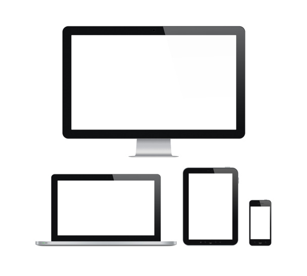 Conjunto moderno de computadores e dispositivos móveis
 - Foto, Imagem