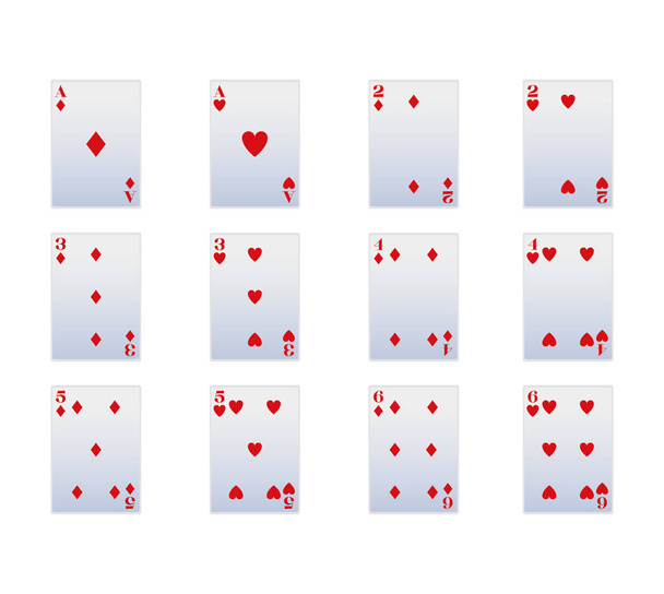 icon set of red suits of gambling cards - Vector, Image