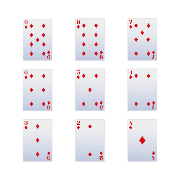 Бриллианты масти игорных карт, красочный дизайн
 - Вектор,изображение