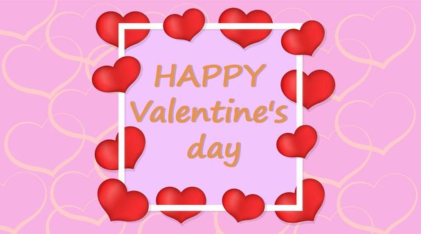 Dia dos Namorados cartão com corações ilustração vetorial
 - Vetor, Imagem