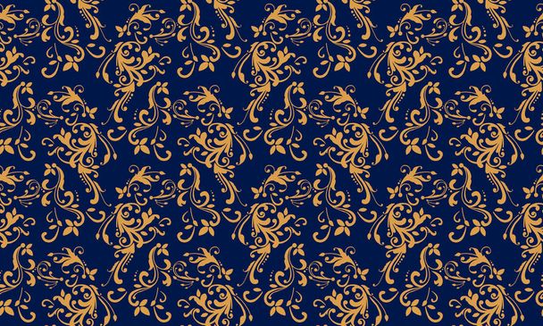 Elegant beautiful Christmas floral pattern, unique template for gold floral wallpaper. - ベクター画像