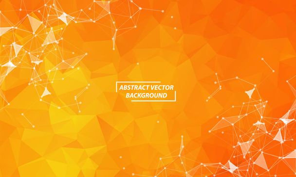 Abstract Orange Geometric Polygonal background molecule and comm - Vector, Image